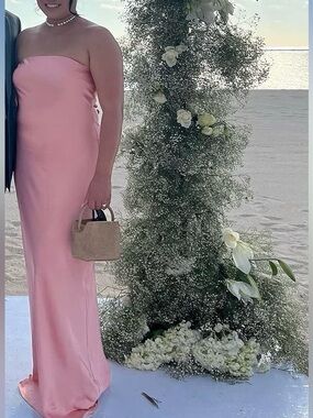 Dynamite Strapless Maxi Dress in Light Pink